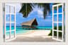 3D Beach Window View Wall Sticker 19