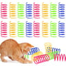 Colorful Cat Spring Coil Toys Interactive Kitten Play Set 6