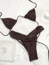 Solid Color Micro Triangle Bikini Set 9