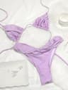 Solid Color Micro Triangle Bikini Set 13