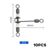 Luminous 3 Way Rolling Fishing Swivels 10 Pack 7