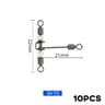 Luminous 3 Way Rolling Fishing Swivels 10 Pack 10