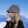 Womens Winter Fleece Lined Knit Hat Set 13