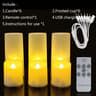 USB Rechargeable LED Flameless Candles With Remote And Timer 24