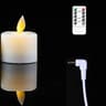 Rechargeable Moving Flame LED Tealight Candles With Remote Control 6