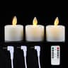 Rechargeable Moving Flame LED Tealight Candles With Remote Control 8