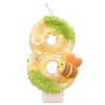 Bee Glitter Number Birthday Candle Cake Topper 0 To 9 10
