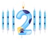 Blue Dog Paw Number Birthday Candle Cake Topper 8