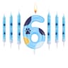 Blue Dog Paw Number Birthday Candle Cake Topper 12