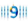 Blue Dog Paw Number Birthday Candle Cake Topper 15