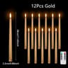Flameless Black LED Taper Candles Battery Operated 7