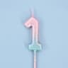 Gradient Glitter Number Birthday Candle Cake Topper 17
