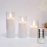 Clear Acrylic Flameless LED Candles With Remote Timer 7