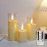 Clear Acrylic Flameless LED Candles With Remote Timer 8