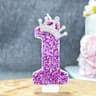 Purple Number Birthday Cake Candle 3
