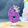 Purple Number Birthday Cake Candle 8