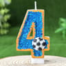 Soccer Number Birthday Cake Candle Green Glitter Design 6