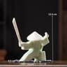 White Ceramic Samurai Figurine Oriental Warrior Statue 9