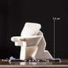 White Ceramic Samurai Figurine Oriental Warrior Statue 12