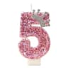 Pink Princess Crown Numeral Birthday Candle 11