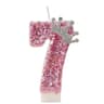 Pink Princess Crown Numeral Birthday Candle 13