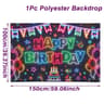 Glow Happy Birthday Party Backdrop Banner 9