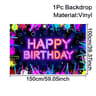 Glow Happy Birthday Party Backdrop Banner 11