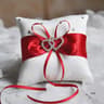 Double Heart Rhinestone Wedding Ring Pillow 8