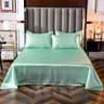 Luxury Solid Color Satin Bed Sheet Set Soft And Silky 4