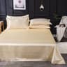 Luxury Solid Color Satin Bed Sheet Set Soft And Silky 16