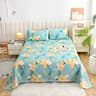 Red Floral Printed Flat Bed Sheet For Single Double Queen And King Beds 6