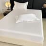 Solid Satin Elastic Fitted Sheet Soft Silky Mattress Cover 6