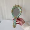 European Retro Baroque Oval Handheld Makeup Mirror 7