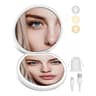 Detachable 10X Magnifying Lighted Folding Pocket Makeup Mirror 10