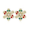 Trendy Christmas Rhinestone Pearl Stud Earrings 9