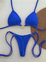 White Lace Up Bikini Set With Low Waist Bottoms 6