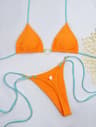 White Lace Up Bikini Set With Low Waist Bottoms 11