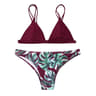 Women Leaf Print Bikini Set With Padded Push Up Top 7