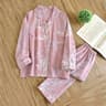 Women Cotton Crepe Pajama Set With Floral Leaf Print 15