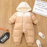 Baby Girls Hooded Winter Snowsuit With Plush Letter Design 8