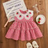 Toddler Girl Red Check Dress With Strawberry Embroidery 10