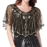 Women Vintage Beaded Sequin Flapper Shawl Cape 18