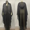 Women Thin Hooded Cape With Sparkling Party Details 10
