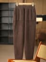 Womens Warm Merino Wool Knit Pencil Pants With Elastic Waist 0