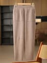 Womens Warm Merino Wool Knit Pencil Pants With Elastic Waist 1