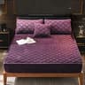 Soft Crystal Velvet Quilted Fitted Mattress Cover For Cozy Bedding 13
