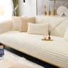 Soft Rabbit Plush Quilted Sofa Cover For Cozy Winter Seating 9