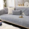 Soft Rabbit Plush Quilted Sofa Cover For Cozy Winter Seating 8