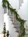 Elegant Norfolk Pine Christmas Wreath  Realistic Artificial Green Garland For Indoor  Outdoor Holid 8