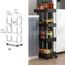 SlimSpace 34Tier Rolling Storage Cart Slim SlideOut Organizer Rack For Kitchen  Bathroom 13